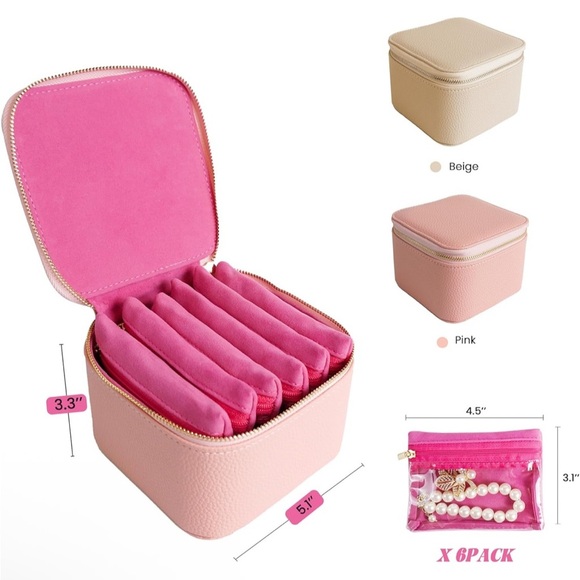 Pink Storage Box with Dividers and Matching Pouches - Picture 7 of 7